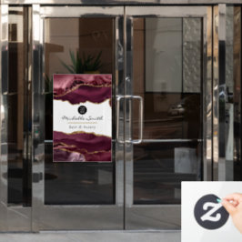 Burgund und Gold Agate Wertvoll Stone Corporate Fensteraufkleber