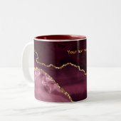 Burgund und Gold Agate Zweifarbige Tasse (Vorderseite Links)