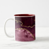 Burgund und Gold Agate Zweifarbige Tasse (Links)