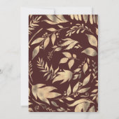 Burgund und Gold Blätter Herbst Probe Dinner Einladung (Rückseite)