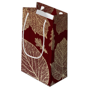 Burgund und Gold Blätter Hochzeit im Herbst Kleine Geschenktüte