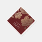 Burgund und Gold Blätter Hochzeit im Herbst Serviette (Ecke)