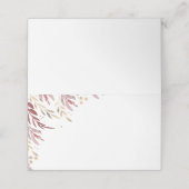 Burgund und Gold Blätter Hochzeit Platzkarte (Außenseite Aufgefaltet)