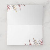 Burgund und Gold Blätter Hochzeit Platzkarte (Innenseite Aufgefaltet)