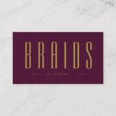 Burgund und Gold Braids Friseur einfach Visitenkarte (Vorderseite)