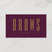 Burgund und Gold Brows Microblading einfach Visitenkarte (Vorderseite)