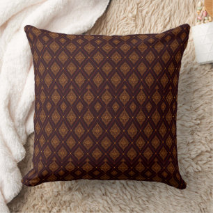 Burgund und Gold Diamantmuster Kissen
