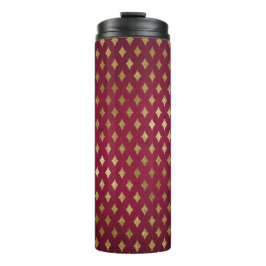 Burgund und Gold Diamond Muster Thermosbecher
