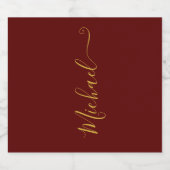 Burgund und Gold Elegante Typografie Bierflaschenetikett (Einzelnes Label)