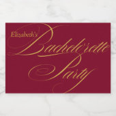 Burgund und Gold Elegante Typografie Schaumweinetikett (Einzelnes Label)