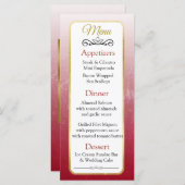 Burgund und Gold Elegante Wedding Menu Card Menükarte (Vorne/Hinten)