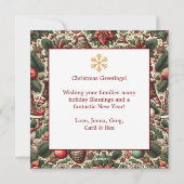 Burgund und Gold Family Foto Weihnachten (Rückseite)