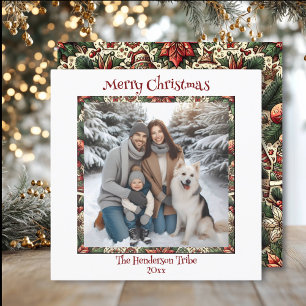 Burgund und Gold Family Foto Weihnachten
