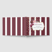 Burgund und Gold Floral Elegante Hochzeit Gästebuch (Voll)