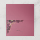 Burgund und Gold Floral Wedname Platzkarte (Außenseite Aufgefaltet)