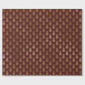 Burgund und Gold Foil Ananas Muster Geschenkpapier (Flach)