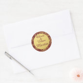 Burgund und Gold Foil Blume Runder Aufkleber (Umschlag)