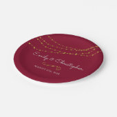 Burgund und Gold Foil String Lights Teller (Schrägansicht)