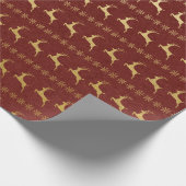 Burgund und Gold-Folie Weihnachten Geschenkpapier (Ecke)