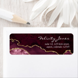 Burgund und Gold Geode Agate Stone