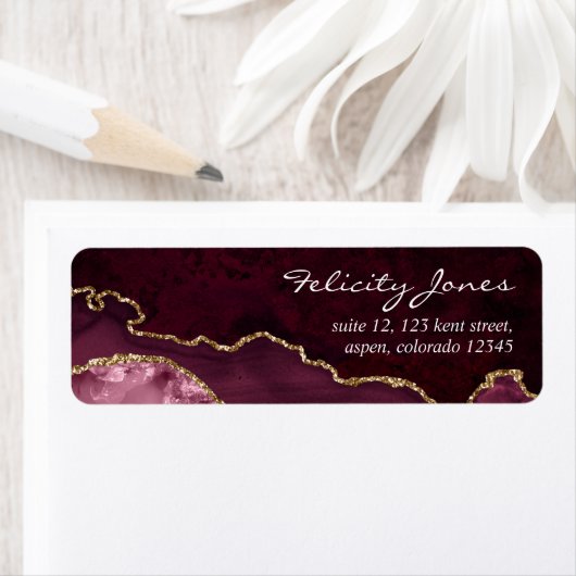 Burgund und Gold Geode Agate Stone (Insitu)