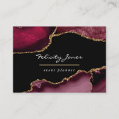 Burgund und Gold Geode Agate Stone Business Card Visitenkarte (Vorderseite)