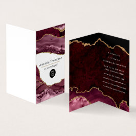 Burgund und Gold Geode Agate Stone Business Card Visitenkarten