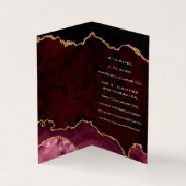 Burgund und Gold Geode Agate Stone Business Card Visitenkarten (Innenseite)