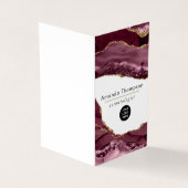 Burgund und Gold Geode Agate Stone Business Card Visitenkarten (Vorderseite)