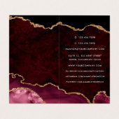 Burgund und Gold Geode Agate Stone Business Card Visitenkarten (Innenseite Aufgefaltet)