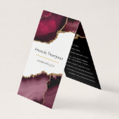 Burgund und Gold Geode Agate Stone Business Card Visitenkarten (Vorderseite)