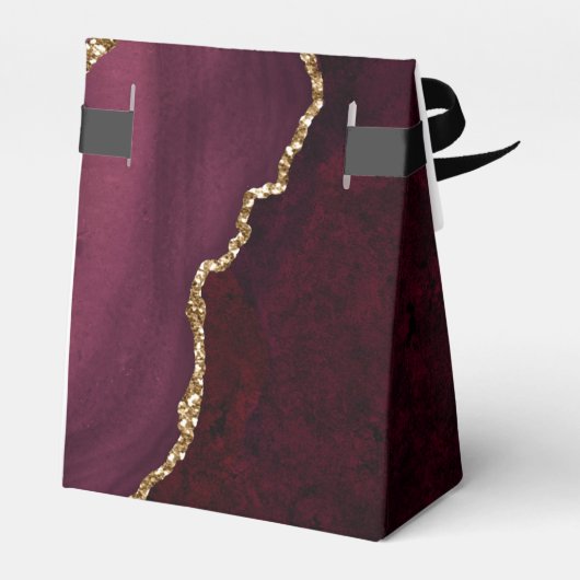 Burgund und Gold Geode Agate Wertvoll Stone Gevor Geschenkschachtel (Rückseite)