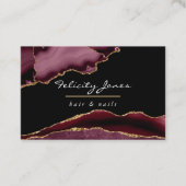 Burgund und Gold Geode Agate Wertvoll Stone Visitenkarte (Vorderseite)