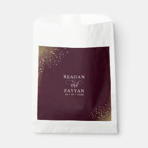 Burgund und Gold Glitter Hochzeit Geschenktütchen