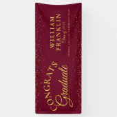 Burgund und Gold Glitzer Abschluss Banner (Vertikal)