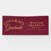Burgund und Gold Glitzer Abschluss Banner (Horizontal)