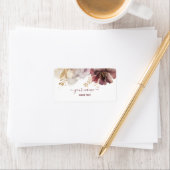 Burgund und Gold Glitzer Blumengatter Adressaufkleber (Insitu)