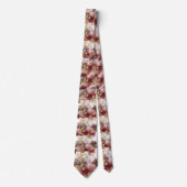 Burgund und Gold Glitzer Blüte Agate Neck Tie Krawatte (Vorderseite)