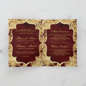 Burgund und Gold Glitzer Date Palm Moslem Hochzeit Einladung (Innenseite)