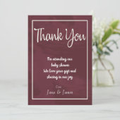 Burgund und Gold Glitzer Pocket Dankeschön Karte (Stehend Vorderseite)