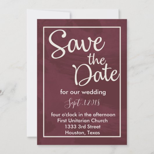 Burgund und Gold Glitzer Pocket Save the Date Einladung (Vorderseite)