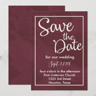 Burgund und Gold Glitzer Pocket Save the Date Einladung