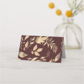 Burgund und Gold-Hochzeit im Herbst Platzkarte (Rückseite)