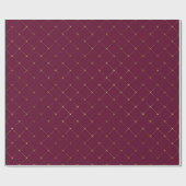 Burgund und Gold Lattice Muster Geschenkpapier (Flach)