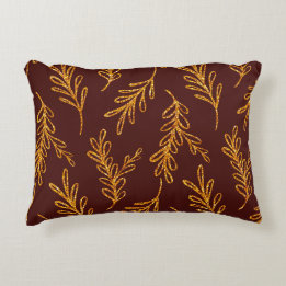 Burgund und Gold Leaf Sprig Lumbar Accent Pillow Dekokissen