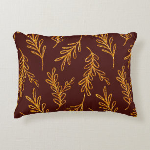 Burgund und Gold Leaf Sprig Lumbar Accent Pillow Dekokissen