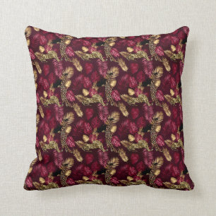 Burgund und Gold Leopard Serie Design 12 Kissen