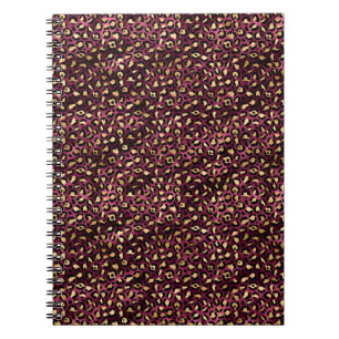 Burgund und Gold Leopard Serie Design 1 Notizblock