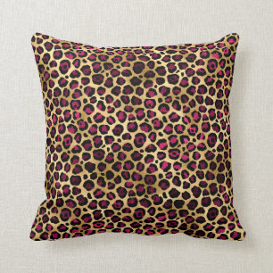 Burgund und Gold Leopard Serie Design 2 Kissen