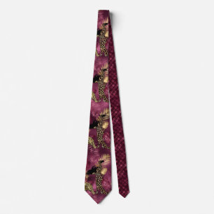 Burgund und Gold Leopardenserie Design 10 Krawatte